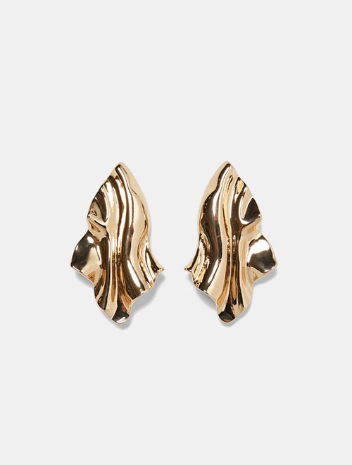 Metal Leaf Earrings - Image 4